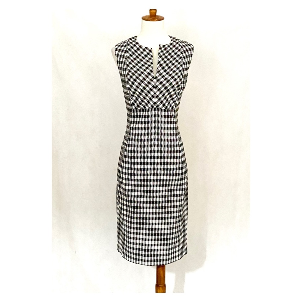 Calvin Klein Sleeveless Houndstooth Pattern Dress - image 1